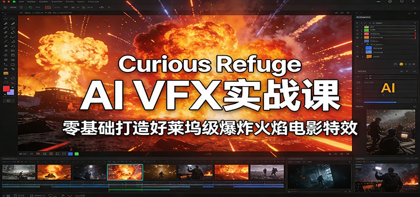 Curious Refuge AI VFX实战课，零基础打造好莱坞级爆炸火焰电影特效-网创资源站