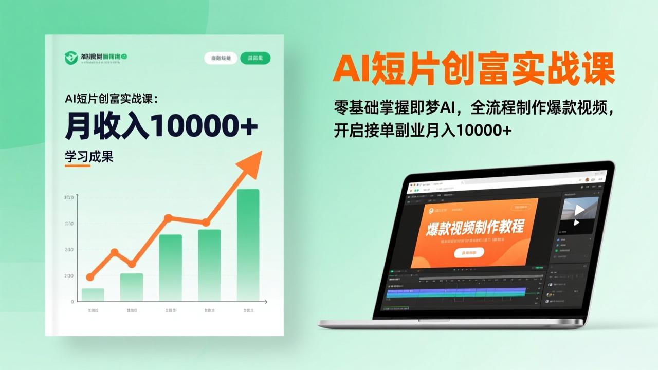 AI短片创富实战课：零基础掌握即梦AI，全流程制作爆款视频，开启接单副业月入10000+(更新-网创资源站