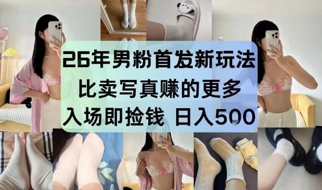 26年男粉首发最新3.0玩法，独此一家，比卖写真賺的更多，入场即捡钱，日入5张【揭秘】-网创资源站