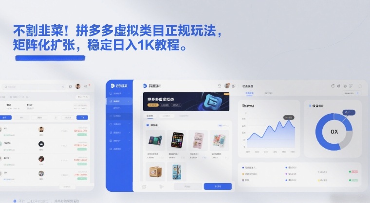 不割韭菜！拼多多虚拟类目正规玩法，矩阵化扩张，稳定日入1K教程【揭秘】-网创资源站