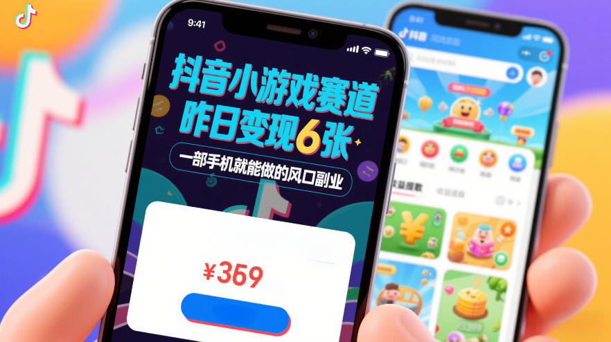 抖音小游戏赛道，昨日变现600+，零基础一部手机就能做的风口副业【揭秘】-网创资源站