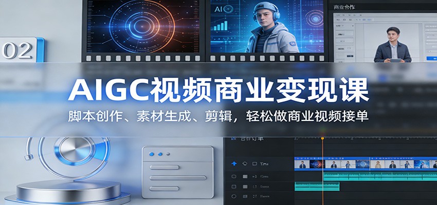 AIGC视频商业变现课：脚本创作、素材生成、剪辑，轻松做商业视频接单-网创资源站