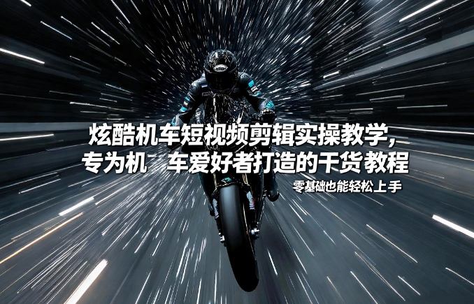 炫酷机车短视频剪辑实操教学，专为机车爱好者打造的干货教程，零基础也能轻松上手-网创资源站