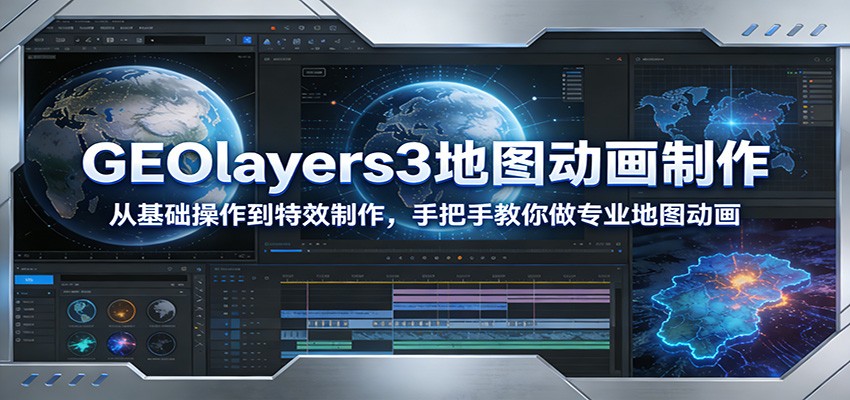 GEOlayers3地图动画制作：从基础操作到特效制作，手把手教你做专业地图动画-网创资源站