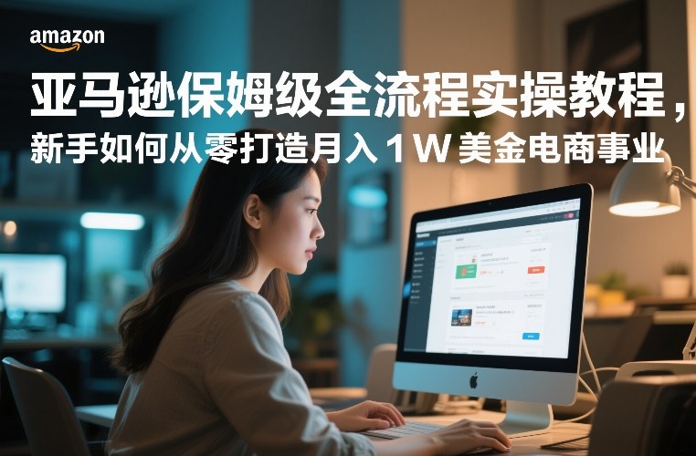 亚马逊保姆级全流程实操教程，新手如何从零打造月入1W美金电商事业-网创资源站