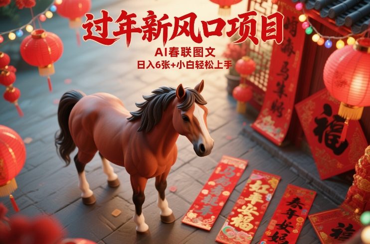 过年新风口项目，用ai春联图文，日入6张+小白轻松上手【揭秘】-网创资源站