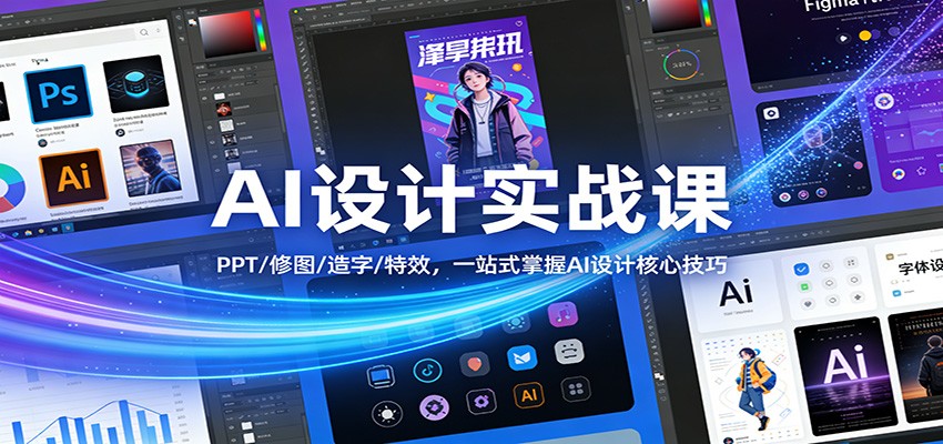 AI设计实战课：PPT/修图/造字/特效，一站式掌握AI设计核心技巧-网创资源站