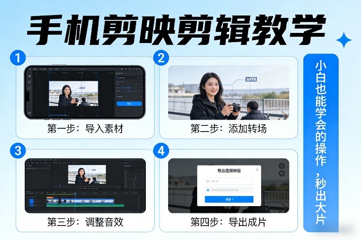 手机剪映剪辑教学，小白也能学会的操作，秒出大片-网创资源站