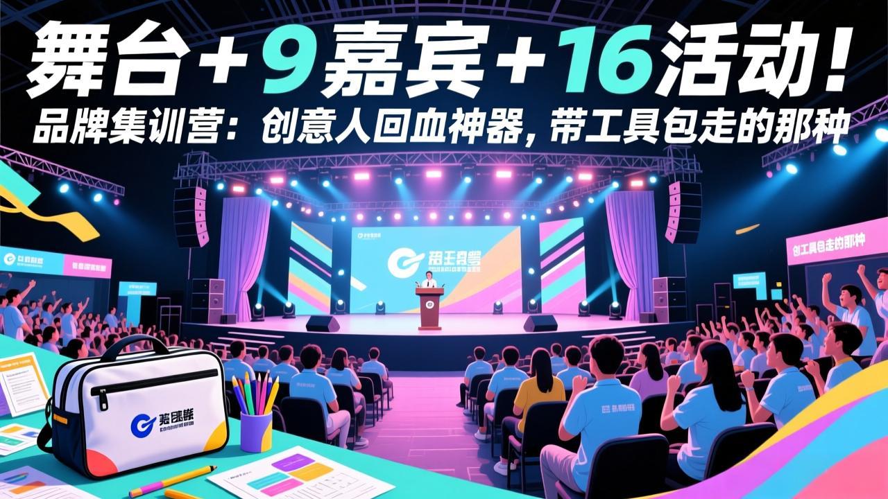 舞台 + 9 嘉宾 + 16 活动！品牌集训营：创意人回血神器，带工具包走的那种-网创资源站