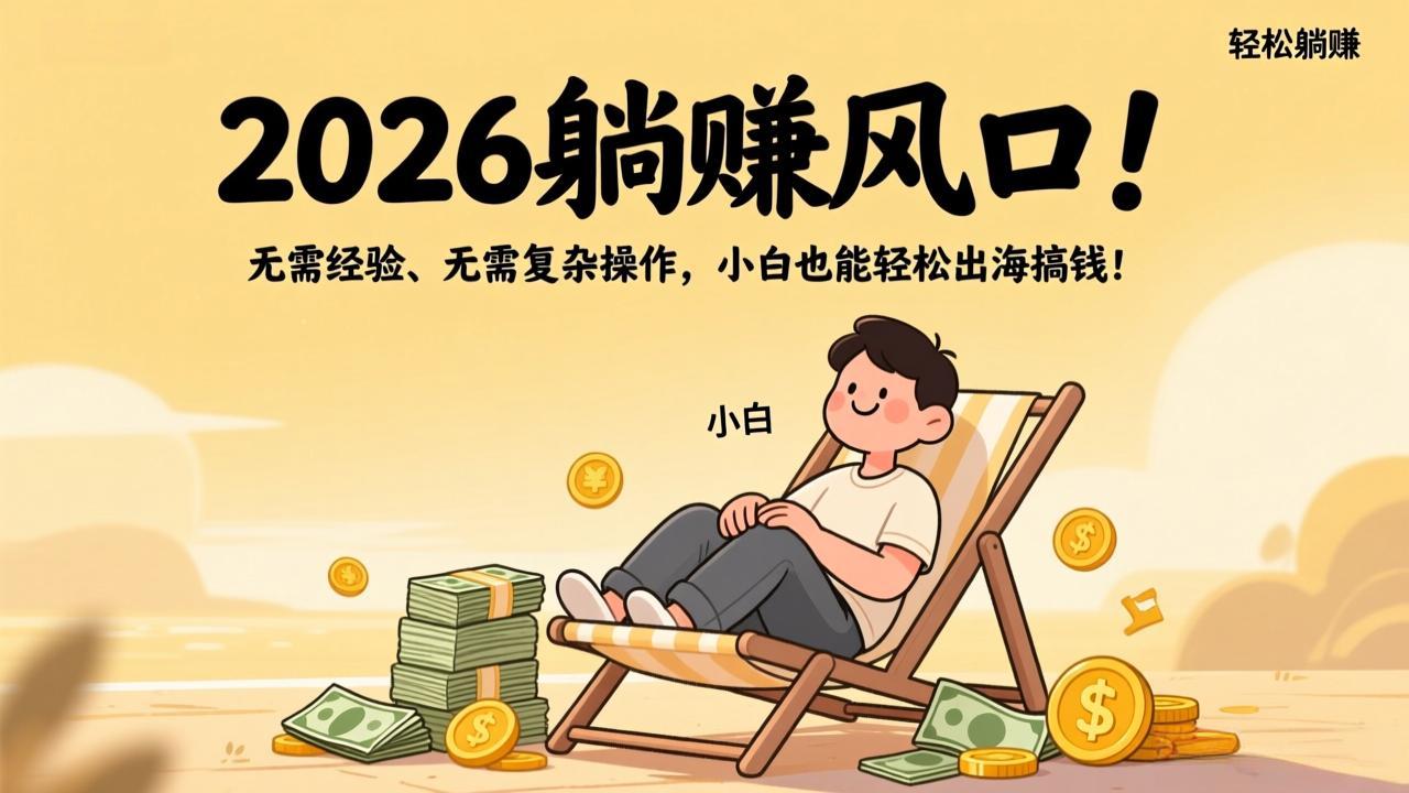2026躺赚风口！无需经验、无需复杂操作，小白也能轻松出海搞钱！-网创资源站