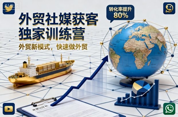 外贸社媒获客独家训练营，外贸新模式，快速做外贸(更新26年2月)-网创资源站