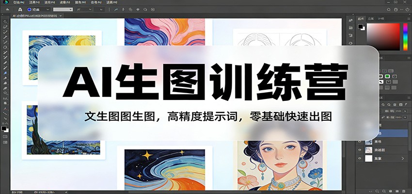 AI生图训练营：文生图图生图，高精度提示词，零基础快速出图-网创资源站