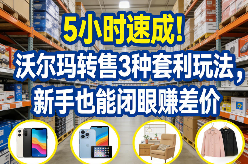 5小时速成！沃尔玛转售3种套利玩法，新手也能闭眼賺差价-网创资源站