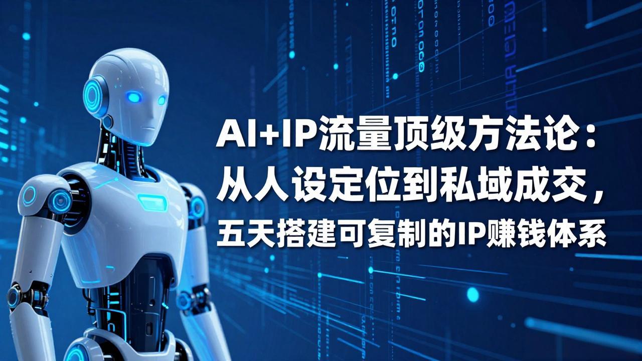 AI+IP顶级方法论：从人设定位到私域成交，五天搭建可复制的IP赚钱体系-网创资源站