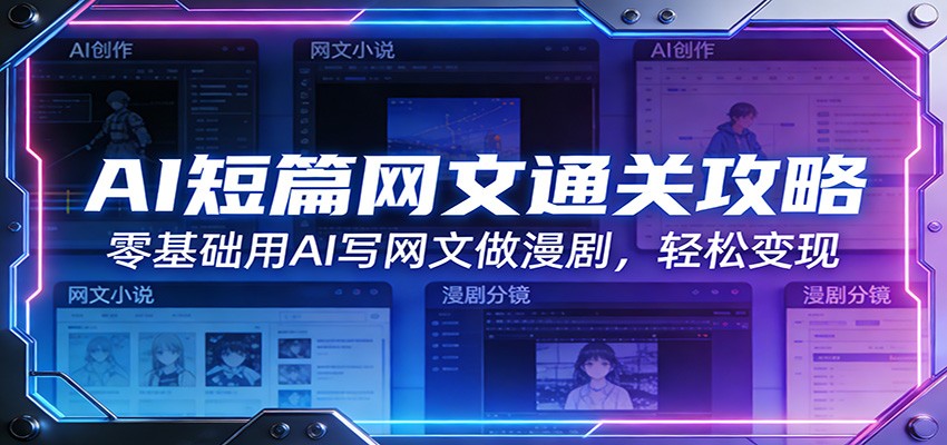 AI短篇网文通关攻略：零基础用AI写网文做漫剧，轻松变现-网创资源站