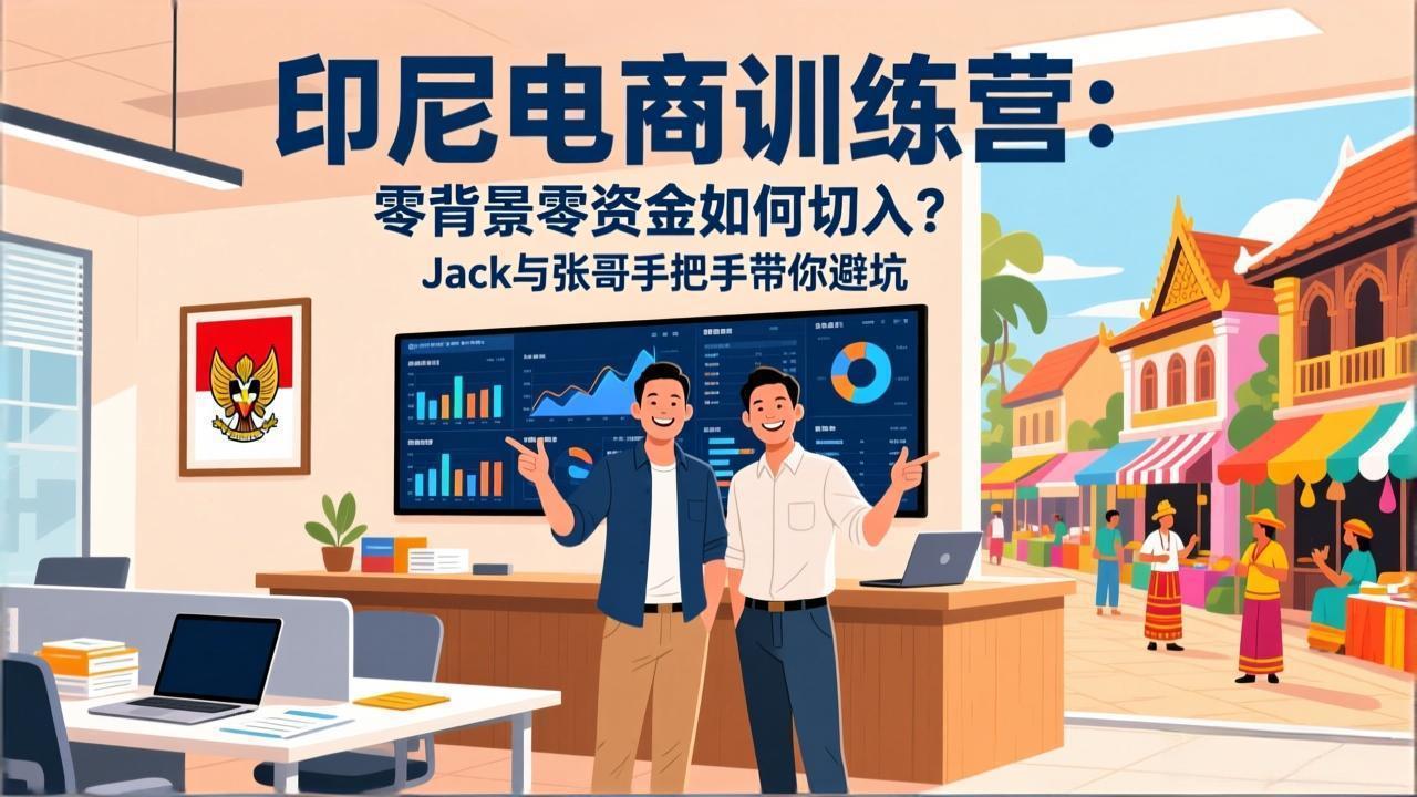 印尼电商训练营：零背景零资金如何切入？Jack与张哥手把手带你避坑-网创资源站