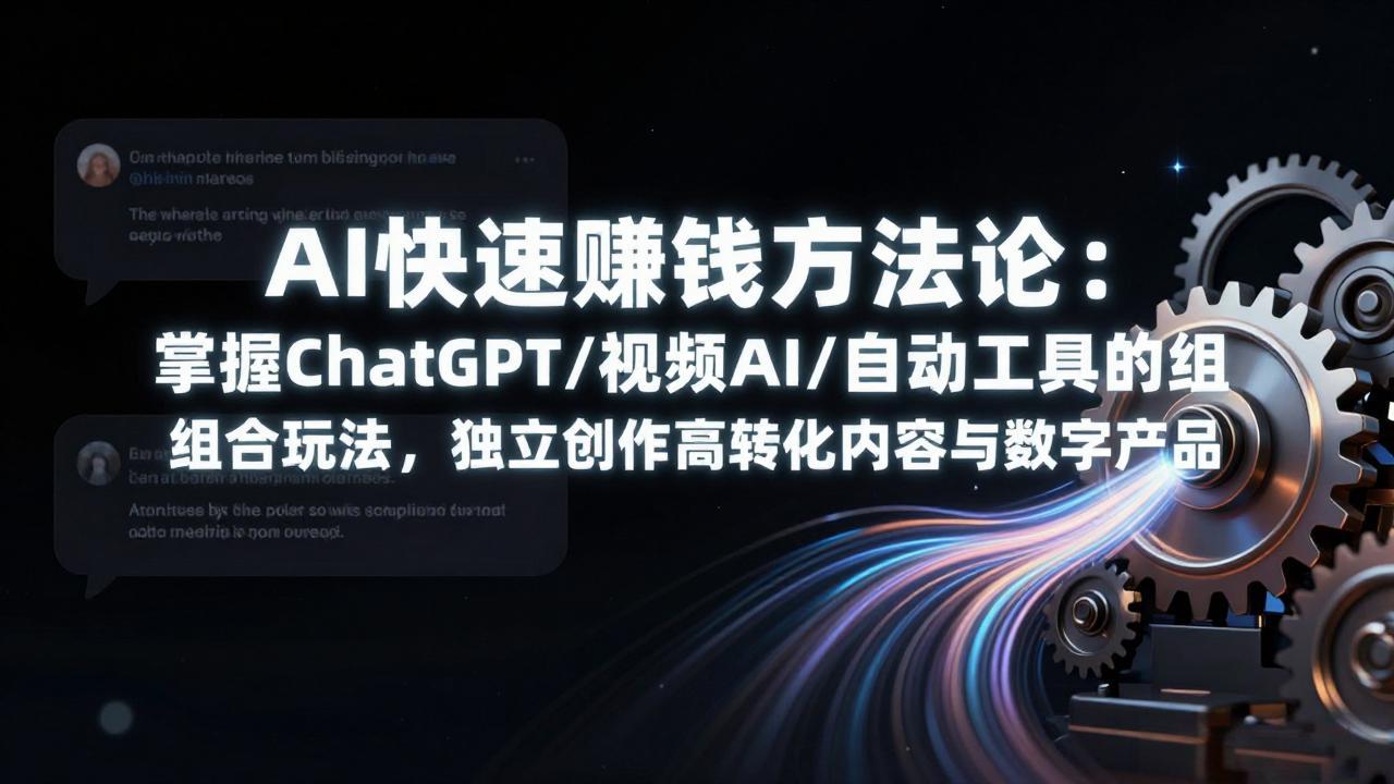 AI快速赚钱方法论：掌握ChatGPT/视频AI/自动化工具的组合玩法，独立创作高转化内容与数字产品-网创资源站