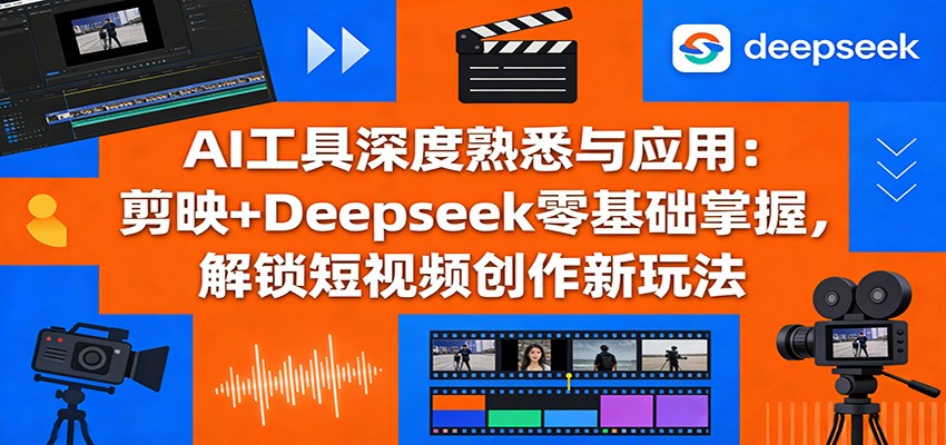 AI工具深度熟悉与应用：剪映+Deepseek零基础掌握，解锁短视频创作新玩法-网创资源站