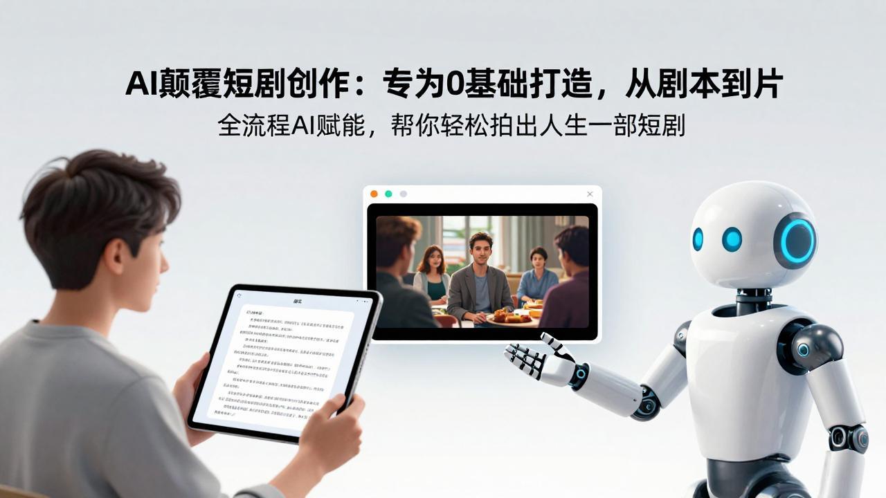 AI颠覆短剧创作：专为0基础打造，从剧本到成片全流程AI赋能，帮你轻松拍出人生第一部短剧-网创资源站