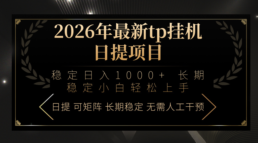 2026年最新tp挂机日提项目：稳定日入1000+小白轻松上手-网创资源站