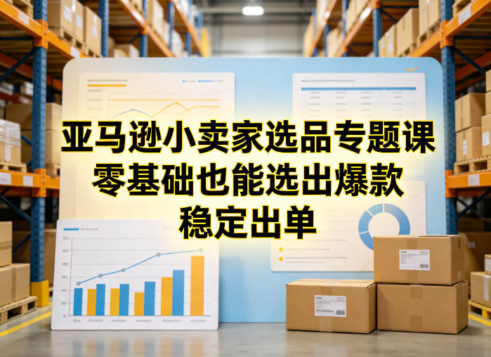 亚马逊小卖家选品专题课，零基础也能选出爆款，稳定出单-网创资源站