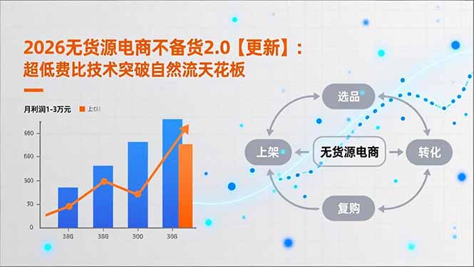 2026无货源电商不备货2.0【更新-3月】：超低费比技术突破自然流天花板，单店月利润1-3万元-网创资源站