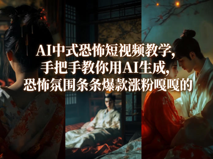 AI中式恐怖短视频教学，手把手教你用AI生成，恐怖氛围条条爆款涨粉嘎嘎的-网创资源站
