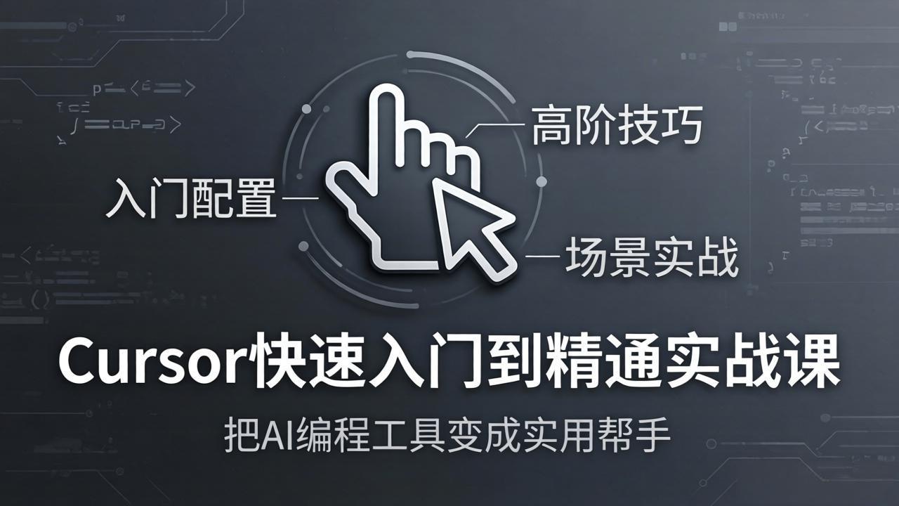 Cursor快速入门到精通实战课：入门配置+高阶技巧+场景实战，把AI编程工具变成实用帮手-网创资源站