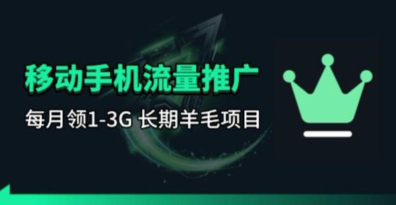 手机流量领取推广_每月一轮，刚需类的长期项目-网创资源站