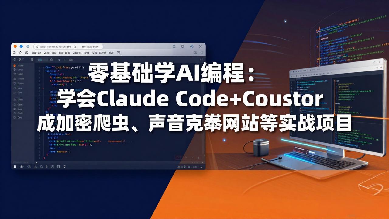 零基础学AI编程：学会Claude Code+Cursor完成加密爬虫、声音克隆网站等实战项目-网创资源站