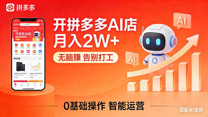 开一家拼多多AI店，月入2W+，无脑赚，告别打工，附SOP手册-网创资源站