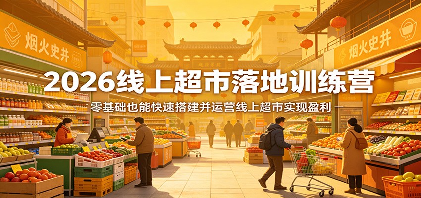 2026线上超市落地训练营，零基础也能快速搭建并运营线上超市实现盈利-网创资源站