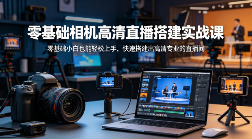 零基础相机高清直播间搭建实战课，小白也能轻松上手，快速搭建出高清专业的直播间-网创资源站