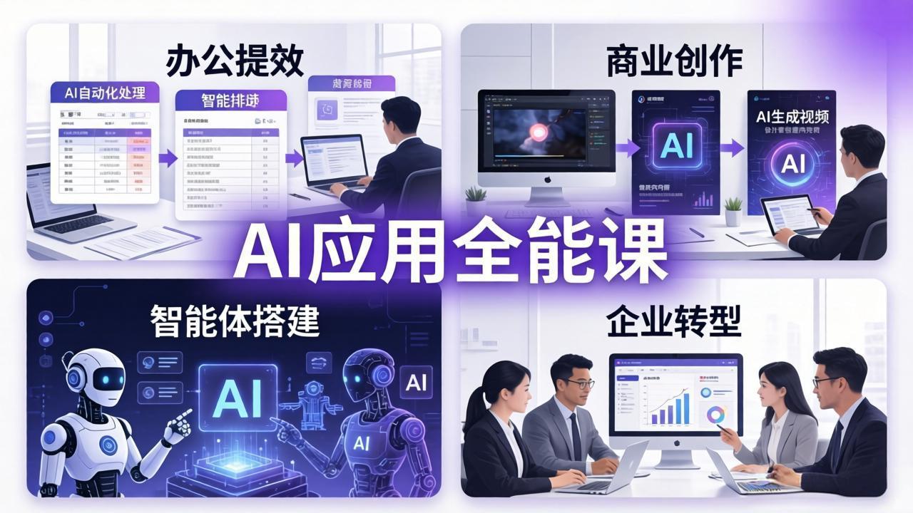 AIGC 应用师全能课-更新：办公提效、商业创作、智能体搭建、企业转型，一站式学会AI应用-网创资源站