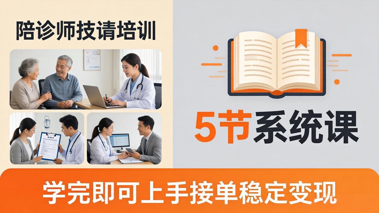 想做陪诊师不知从何下手？5节系统课教你掌握核心技能，学完即可上手接单稳定变现-网创资源站