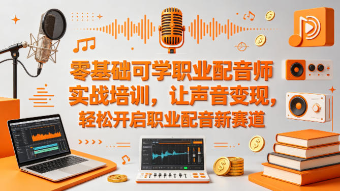 零基础可学职业配音师实战培训，让声音变现，轻松开启职业配音新赛道-网创资源站