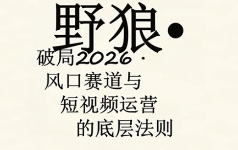 野狼团队·多平台实操运营课，覆盖AI口播、服装、好物、漫剪等热门玩法(更新4月)-网创资源站