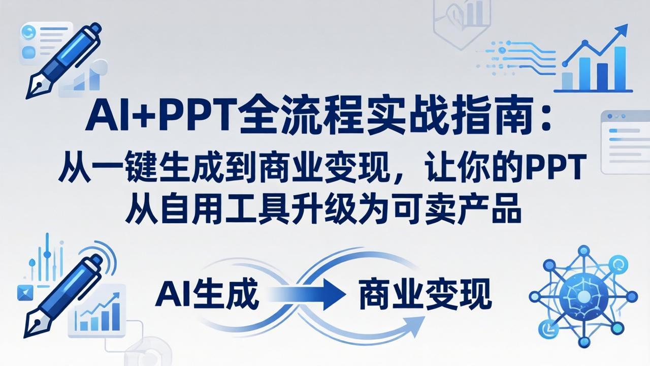 AI+PPT全流程实战指南-更新4月21：从一键生成到商业变现，让你的PPT从自用工具升级为可卖产品-网创资源站