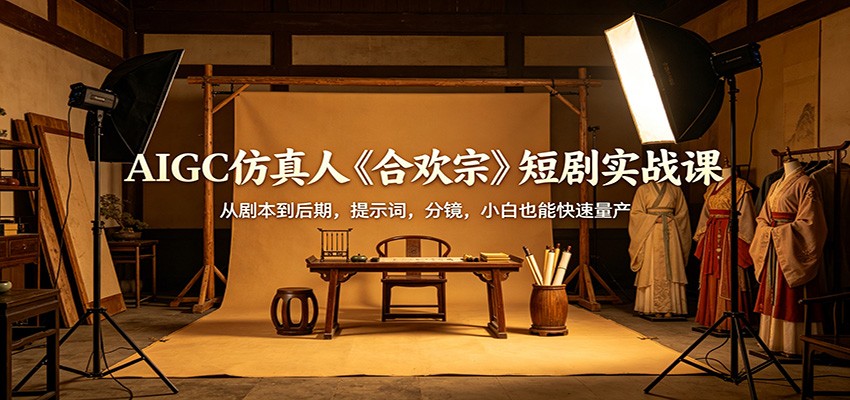 AIGC仿真人《合欢宗》短剧实战课：从剧本到后期，提示词，分镜，小白也能快速量产-网创资源站
