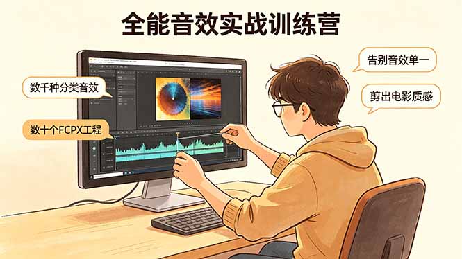 全能音效实战训练营：数千种分类音效+数十个FCPX工程，告别音效单一，剪出电影质感-网创资源站