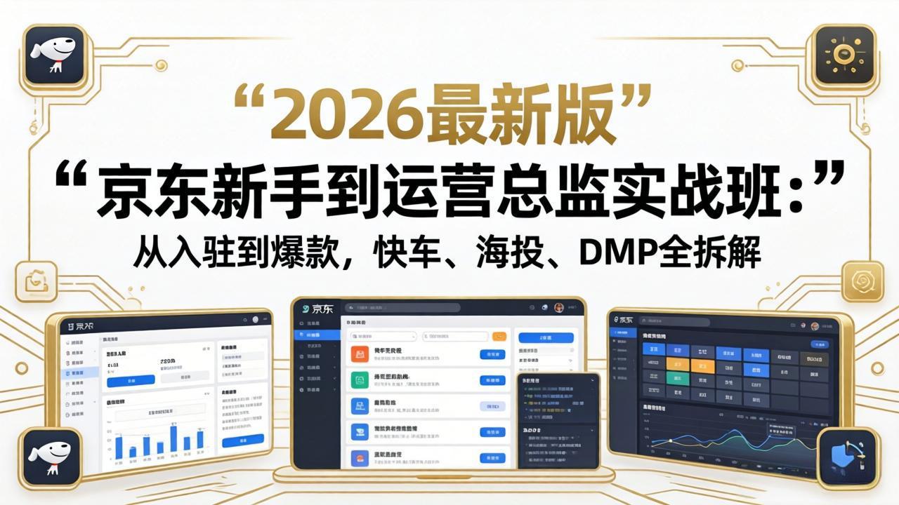 京东新手到运营总监实战班：从入驻到爆款，快车、海投、DMP全拆解，2026最新版-网创资源站
