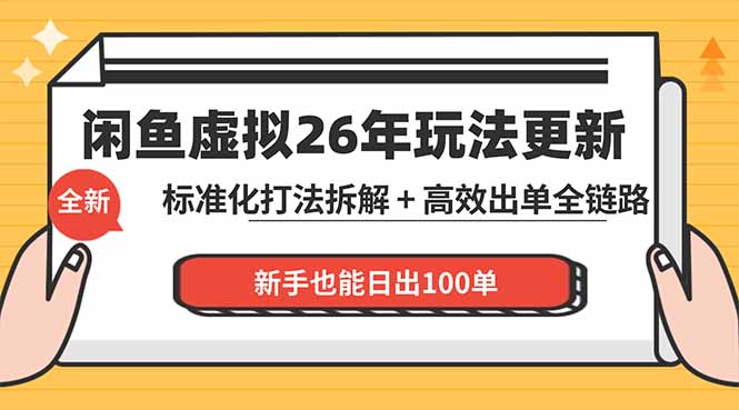 闲鱼虚拟从0到1系统化运营课程：标准化打法拆解 + 高效出单全链路教学，新手也能日出100单-网创资源站