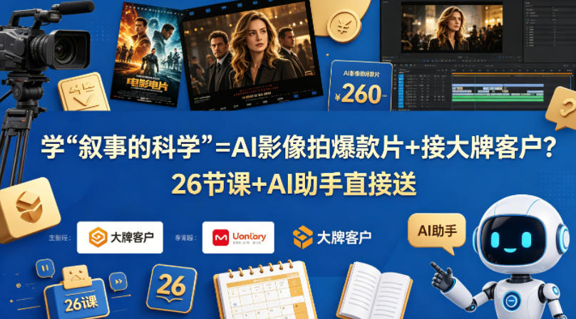 学《叙事的科学》=AI影像拍爆款片+接大牌客户？26节课+AI助手直接送【原创双语字幕】-网创资源站