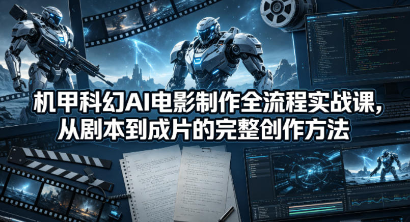 机甲科幻AI电影制作全流程实战课，从剧本到成片的完整创作方法-网创资源站