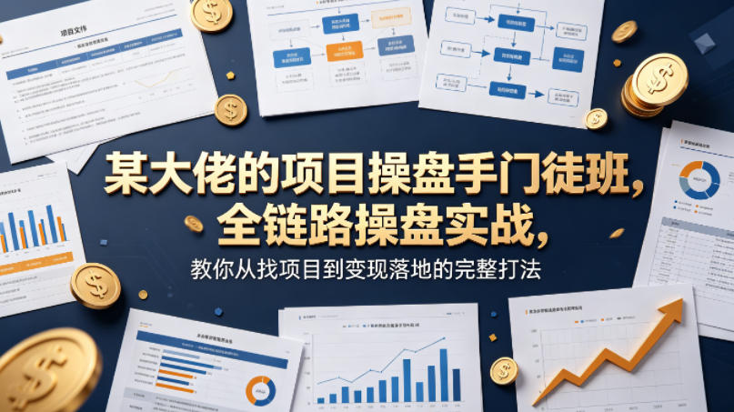 某大佬的项目操盘手门徒班，全链路操盘实战，教你从找项目到变现落地的完整打法-网创资源站
