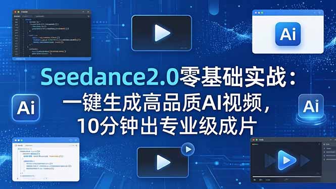 Seedance2.0零基础实战：一键生成高品质AI视频，10分钟出专业级成片-网创资源站