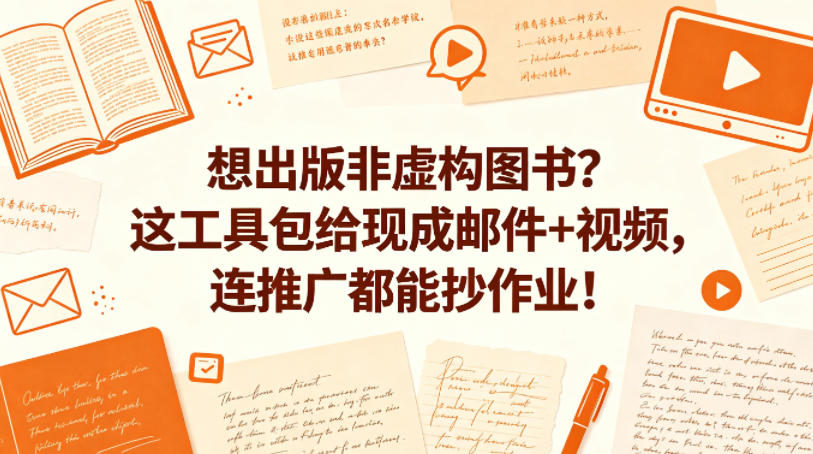 想出版非虚构图书？这工具包给现成邮件+视频，连推广都能抄作业！【原创双语字幕】-网创资源站