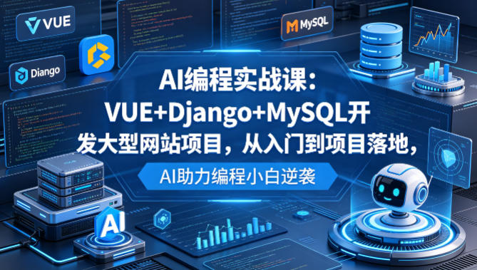AI编程实战课：VUE+Django+MySQL开发大型网站项目，从入门到项目落地，AI助力编程小白逆袭-网创资源站