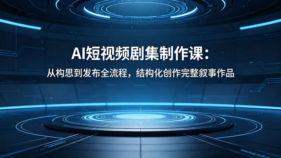 AI短视频剧集制作课：从构思到发布全流程，结构化创作完整叙事作品-网创资源站