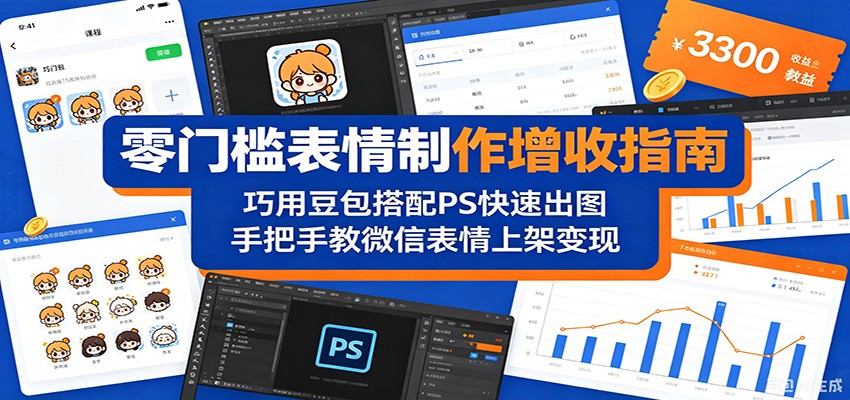 零门槛表情制作增收指南：巧用豆包搭配 PS 快速出图，手把手教微信表情上架变现-网创资源站